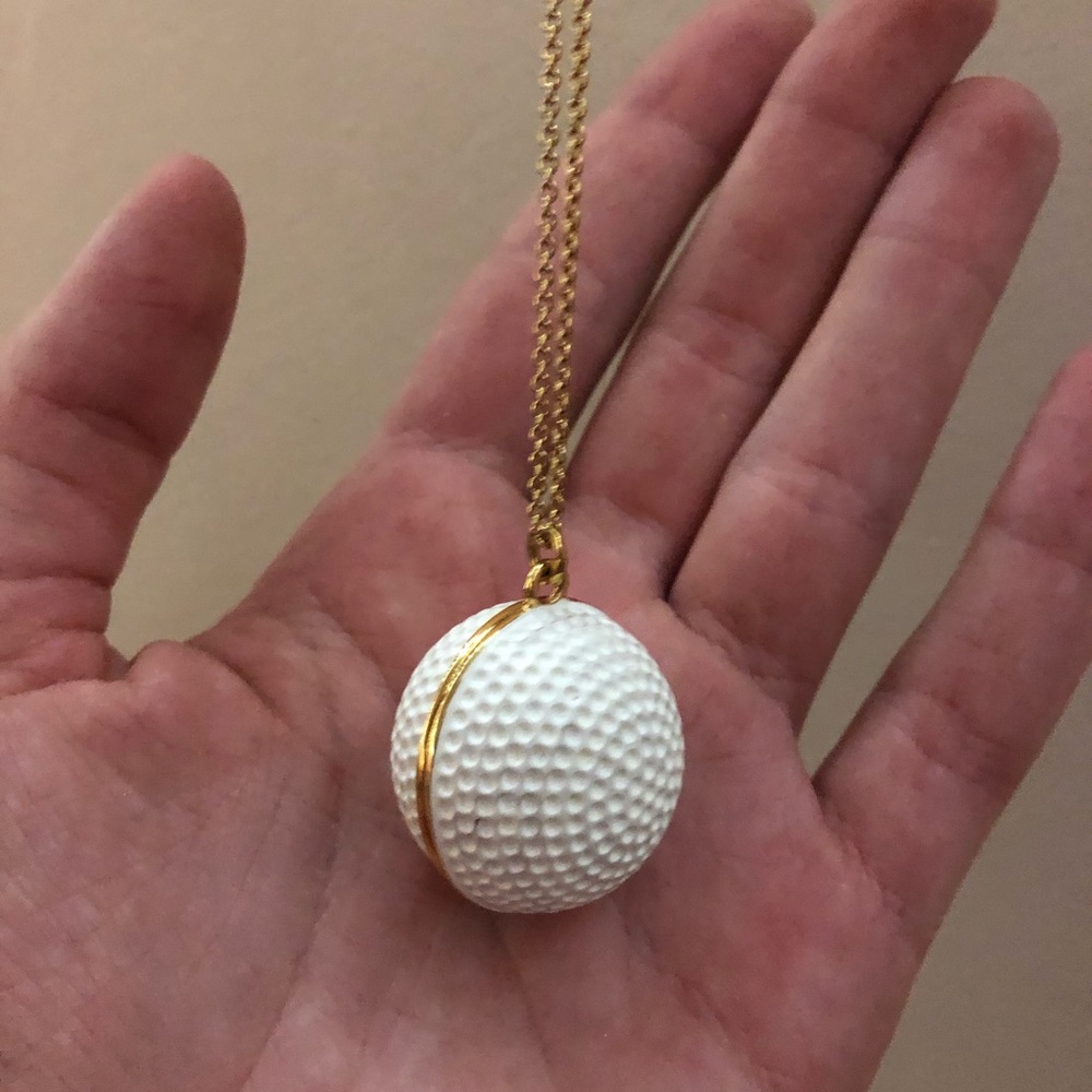 Kate Spade 12k gold plated golf ball necklace RARE